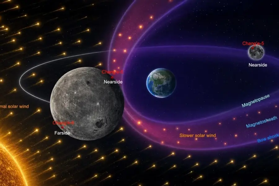 China’s Chang’e-6 reveals why solar wind hits the Moon’s two sides differently